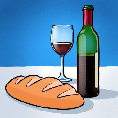 familien234 Symbole Gründonnerstag Brot und Wein