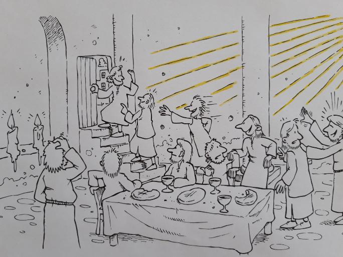 Ideen aus Kiste: Pfingsten Bibelbild 2