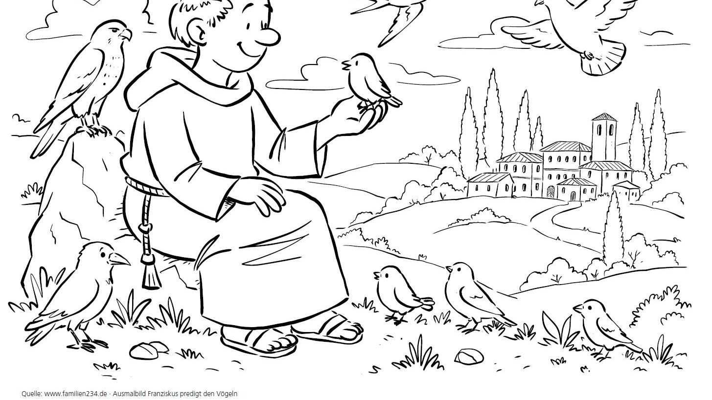 Franziskus predigt den Vögeln
