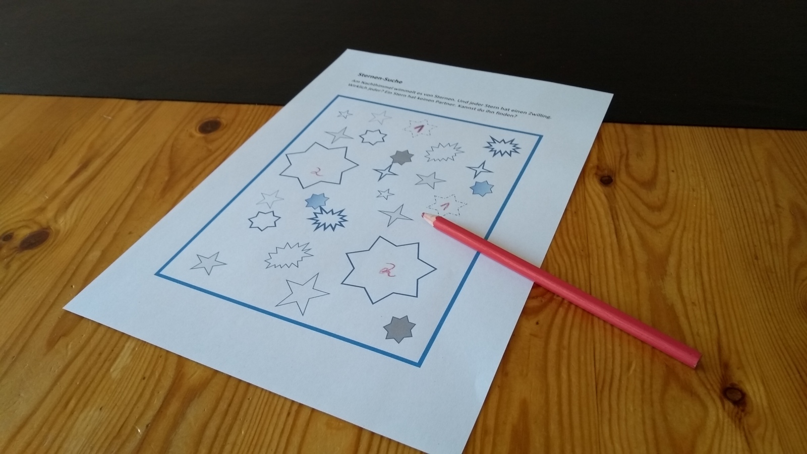 Schöpfung Tag 4 Sternensuchspiel