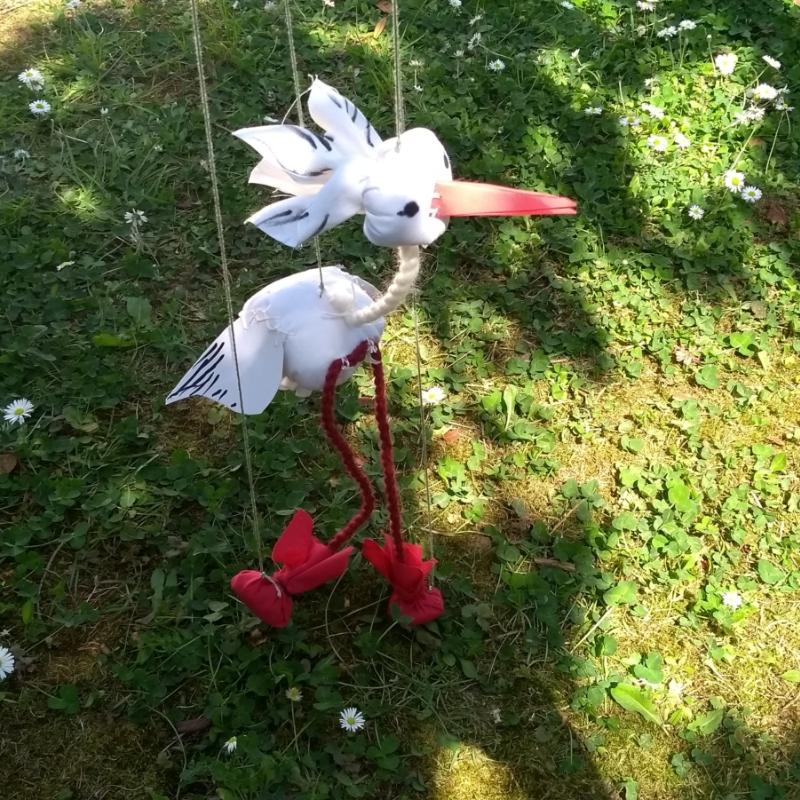 familien234 Schöpfungstage basteln Tag 5 Storch-Marionette 1
